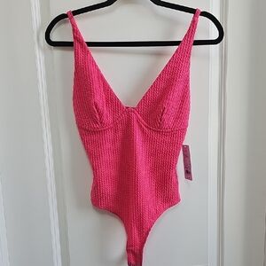 Wild Fable Pink Ribbed Sleeveless Bodysuit
